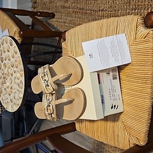 Coach Signature Virginia Beige Sandals Size 8B